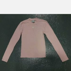 Kith light baby pink ribbed top womens small spring shirt